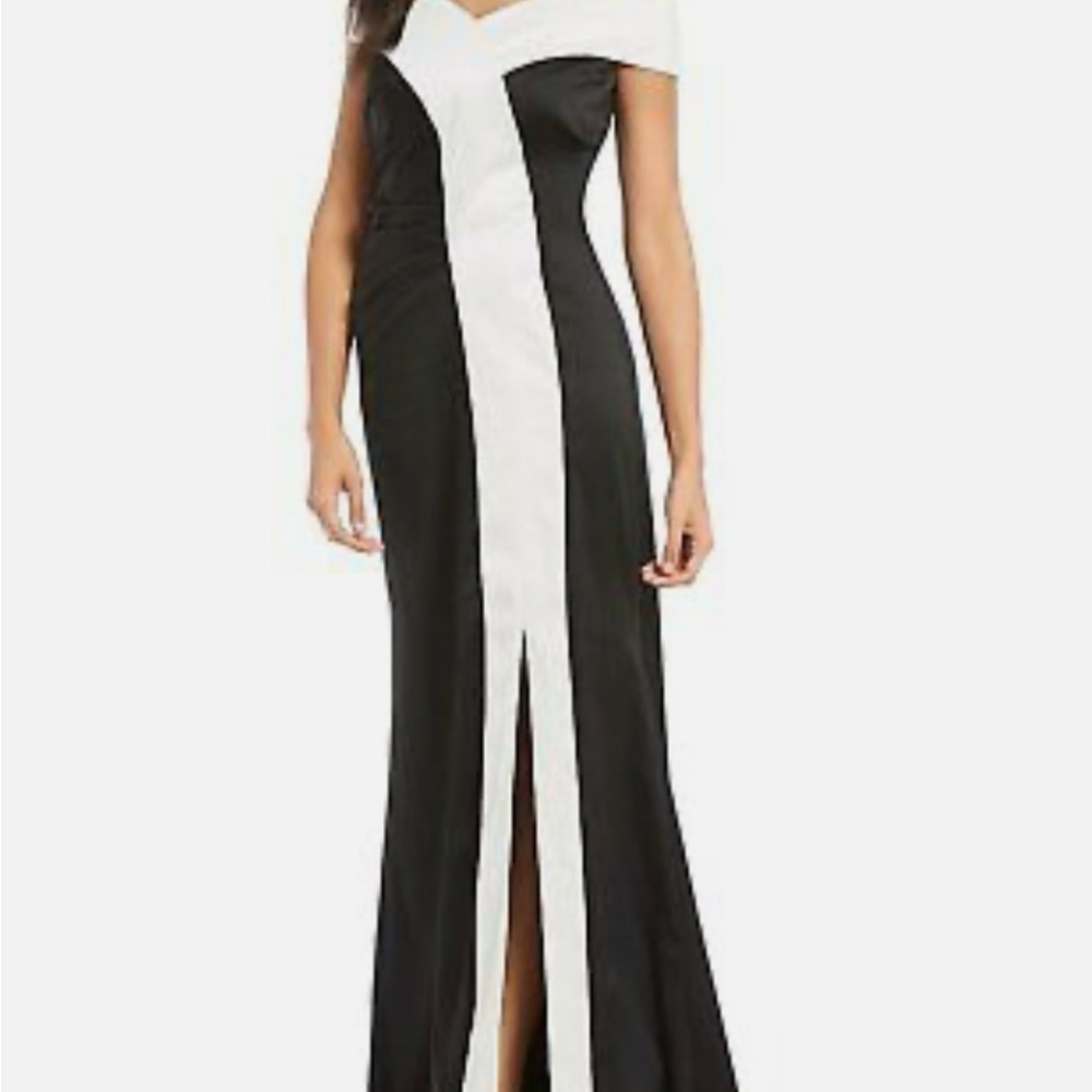 Kay Unger off the shoulder-Shoulder Dress